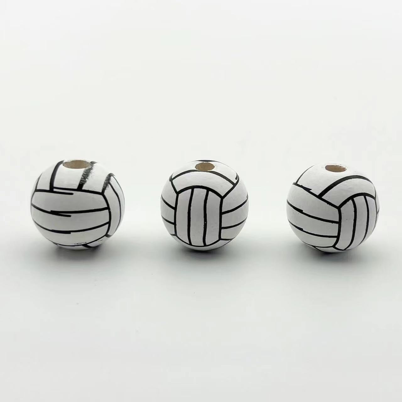Wholesale Ball Series Printed Wooden Beads